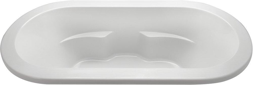 White 71-3/4 x 36 in. Soaker Drop-In Bathtub with Center Drain 