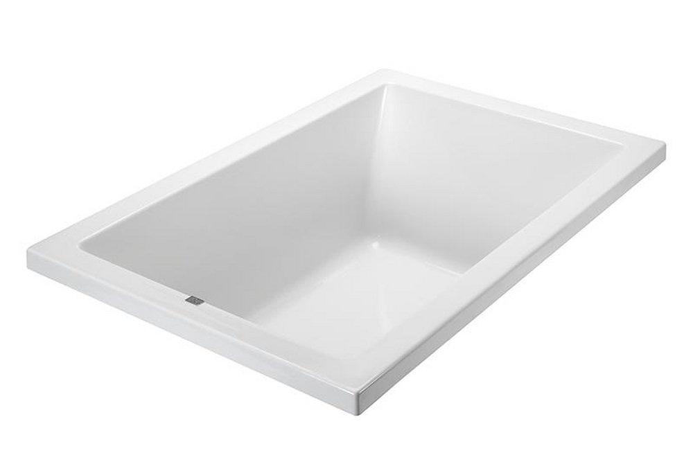 White 48 x 32 in. Soaker Drop-In Bathtub with End Drain 
