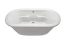 White 71-3/4 x 36 in. Soaker Drop-In Bathtub with Center Drain 