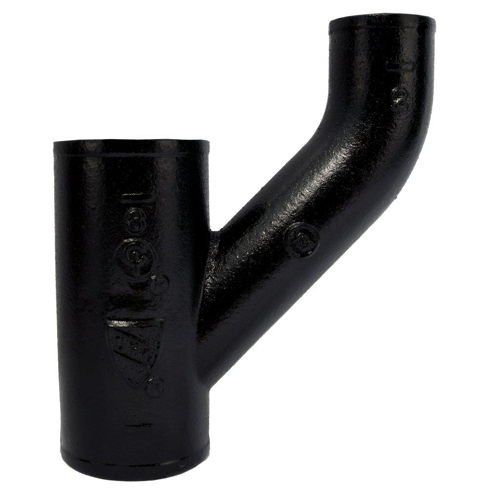 Black No Hub Cast Iron Reducing Upright Wye 