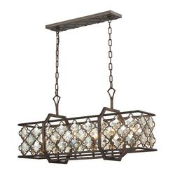 6-Light Island Pendant in Weathered Bronze