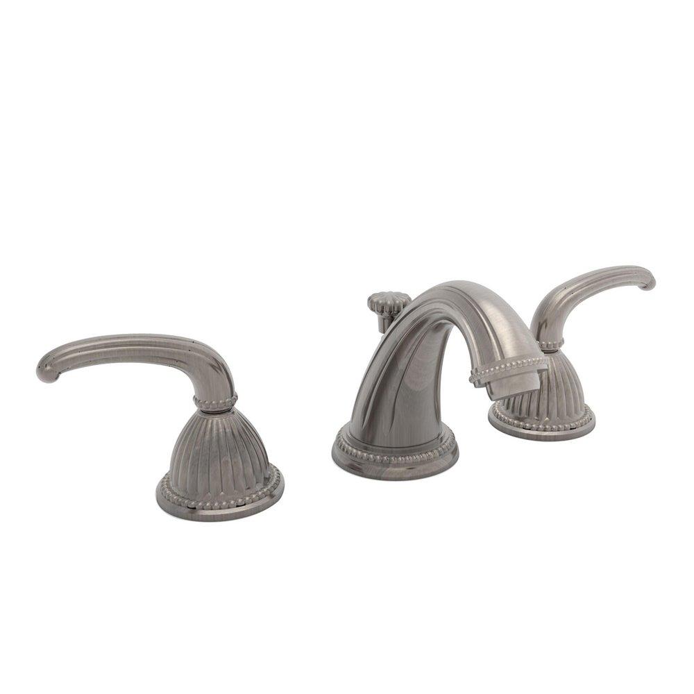 Newport Brass Antique Nickel Widespread Bathroom Sink Faucet with Double Lever Handle 