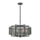 6-Light Medium E-26 Base Chandelier in Brushed Nickel and Silvered Graphite