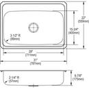 Elkay Brushed Satin 31 x 22 in. Stainless Steel Single Bowl Drop-in Kitchen Sink in Brushed Satin 