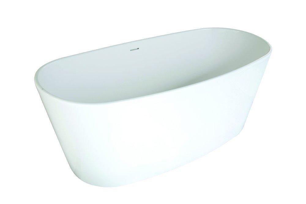 Hydro Systems White 64 x 31 in. Hydroluxe Solid Surface Oval Whirlpool with Center Drain 