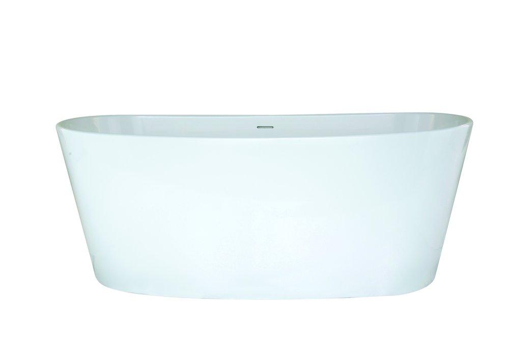 Hydro Systems White 64 x 31 in. Hydroluxe Solid Surface Oval Whirlpool with Center Drain 