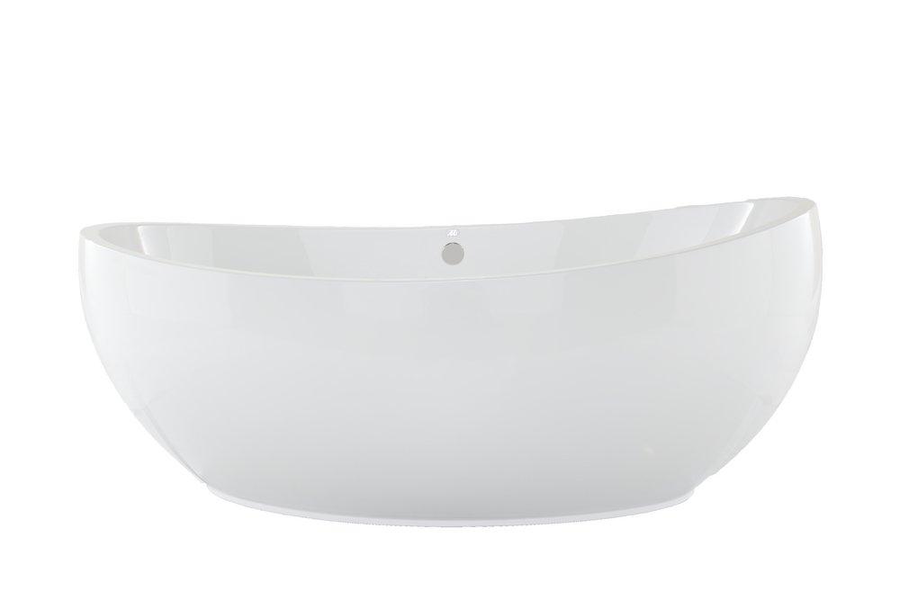 Hydro Systems Biscuit 66 x 36 in. 85 gal Acrylic and Fiberglass Oval Freestanding Bathtub with Center Drain 