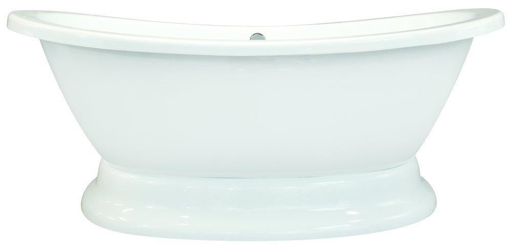 Hydro Systems White 72 x 36 in. 80 gal Acrylic and Fiberglass Oval Soaking Bathtub with Rear Drain 