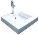 Hydro Systems White 1-Bowl Solid Surface Rectangular Lavatory Sink with Rear Center Drain 