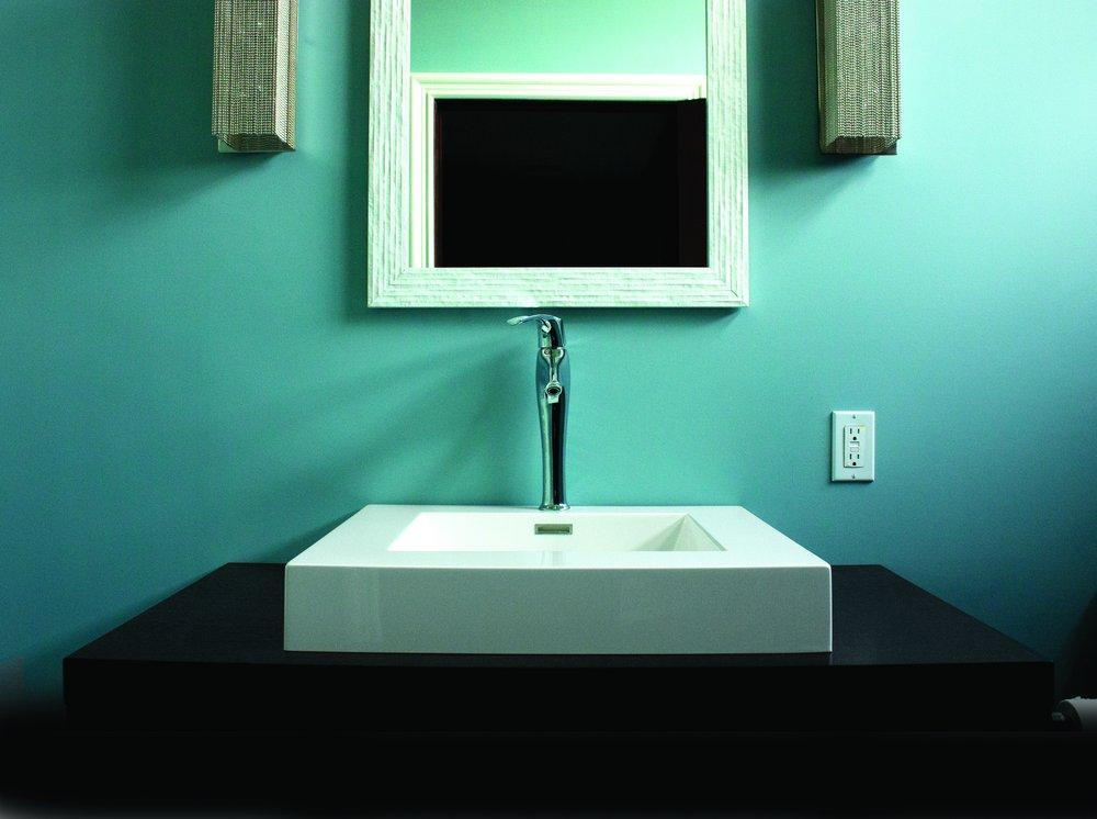 Hydro Systems White 1-Bowl Solid Surface Rectangular Lavatory Sink with Rear Center Drain 