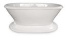 Acrylic Freestanding Bathtub with Rear Center Drain in Biscuit
