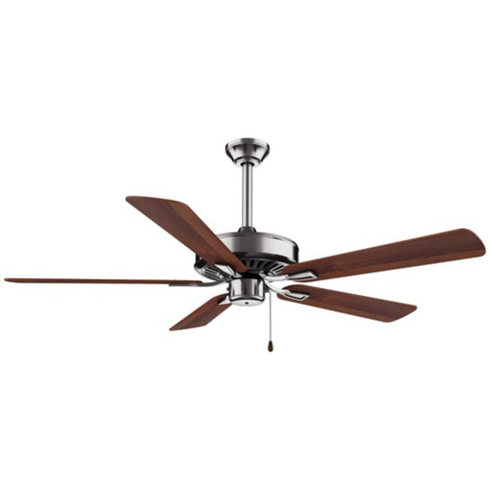 Minka Aire Brushed Nickel/Dark Walnut 52 in. 5-Blade Ceiling Fan 