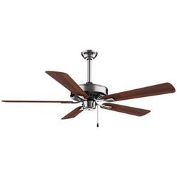 52 in. 5-Blade Indoor Ceiling Fan in Brushed Nickel/Dark Walnut