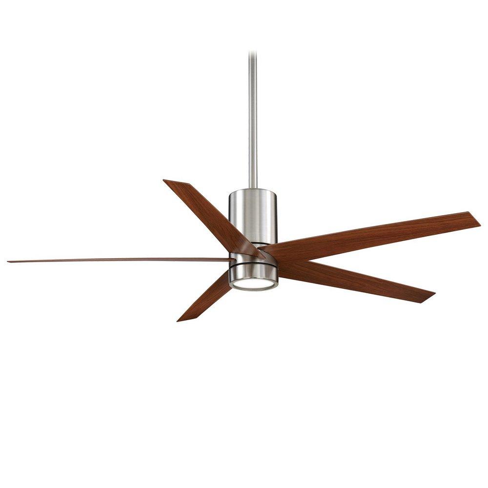 Minka Aire Brushed Nickel/Dark Walnut 56 in. 4-Blade Ceiling Fan 