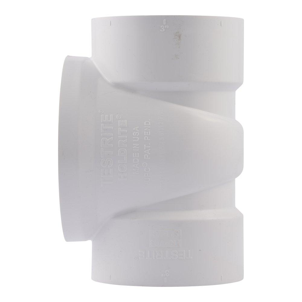 HoldRite™ White Plug DWV PVC Cleanout Tee with Nylon Plug and Spanner Ring 