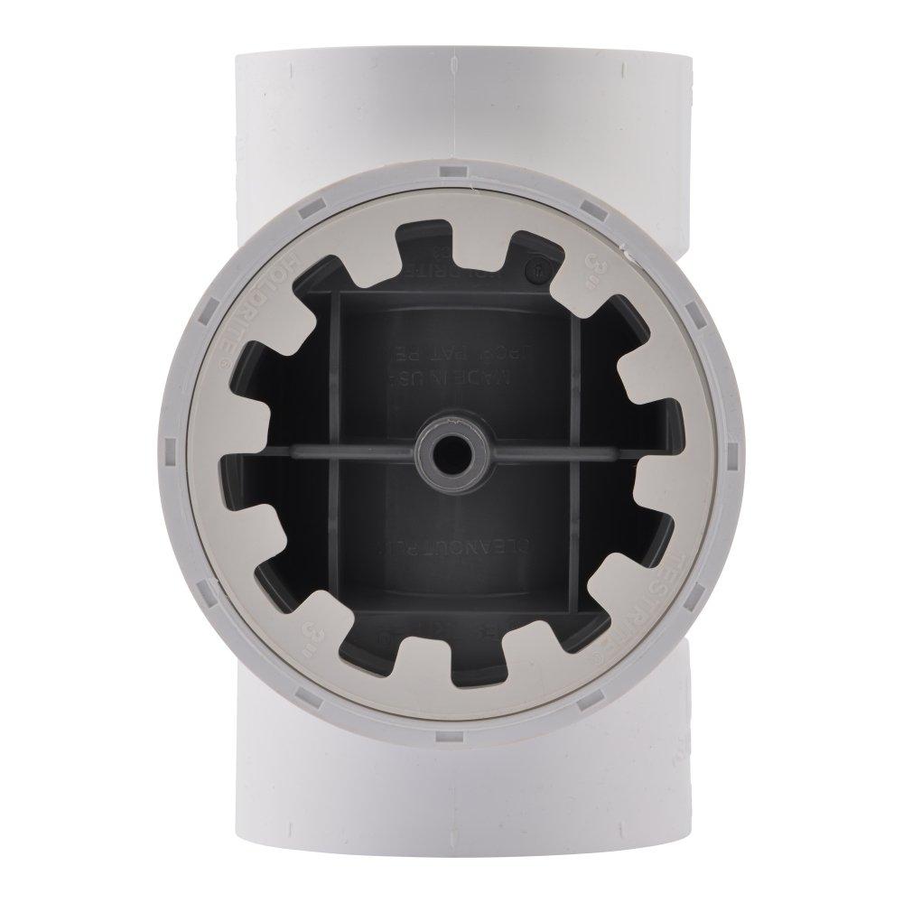 HoldRite™ White Plug DWV PVC Cleanout Tee with Nylon Plug and Spanner Ring 