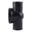 HoldRite&trade; Black No-Hub Straight and DWV PVC Tee with Spanner Ring and Plug 
