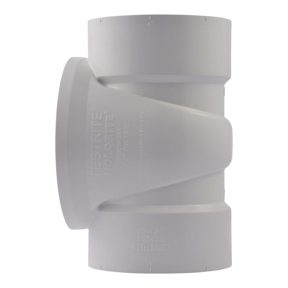 HoldRite&trade; White Plug DWV PVC Cleanout Tee with Nylon Plug and Spanner Ring 