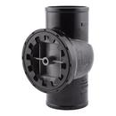 HoldRite&trade; Black No-Hub Straight and DWV PVC Tee with Spanner Ring and Plug 