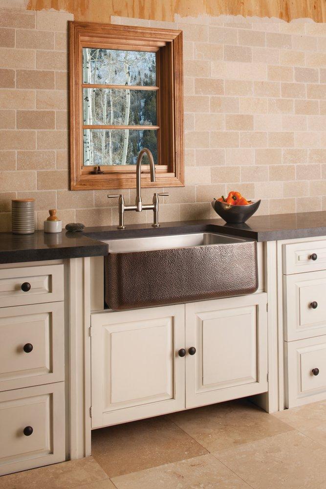 Stone Forest Antique Dark Copper 33 x 22 in. Stainless Steel Single Bowl Farmhouse Kitchen Sink 