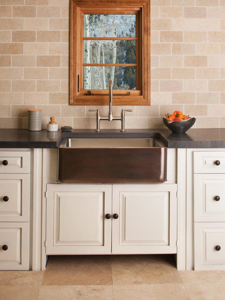 Stone Forest Antique Dark Copper 33 x 22 in. Stainless Steel Single Bowl Farmhouse Kitchen Sink 