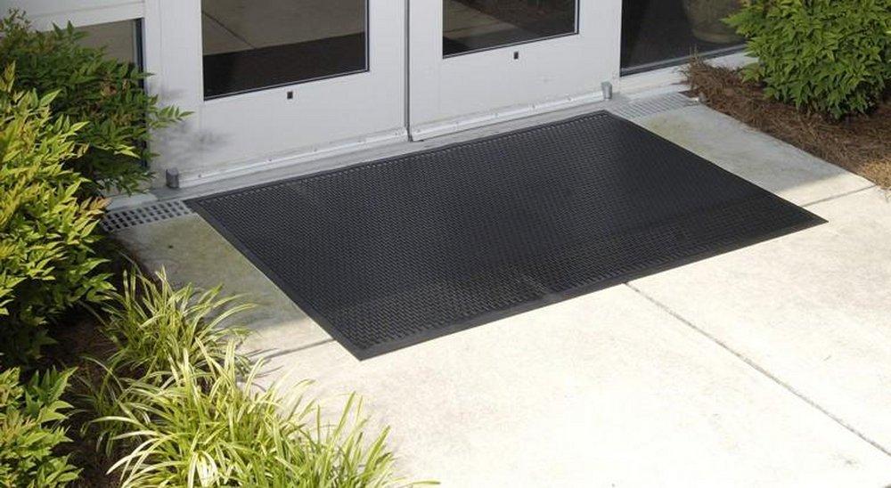 M+A Matting Black 4 in. Nitrile Indoor and Outdoor Mat in Black 
