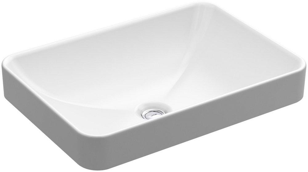 KOHLER White Rectangle Vessel Sink with Overflow 