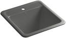 1-Hole Top Mount and Undermount Rectangular Utility Sink in Thunder Grey
