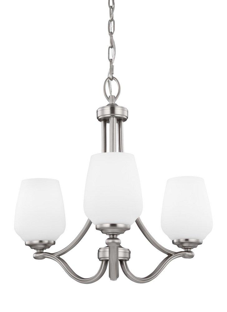 Seagull Lighting Satin Nickel 3-Light 75W Medium E-26 Base Chandelier 
