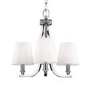 3-Light Crystal Inlay Chandelier in Polished Nickel
