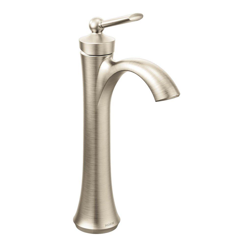 Moen Brushed Nickel Single Handle Vessel Filler Bathroom Sink Faucet 
