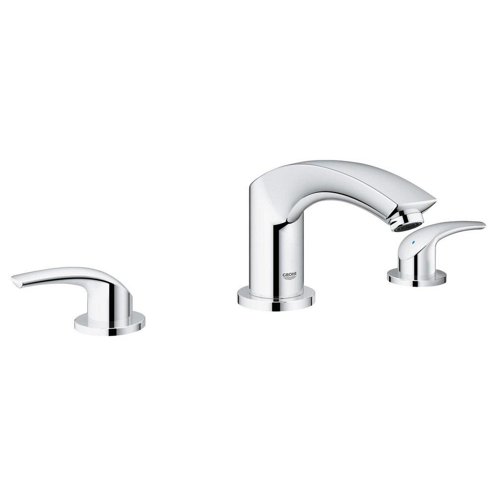 GROHE StarLight&reg; Polished Chrome Roman Tub Filler with Double Lever Handle 