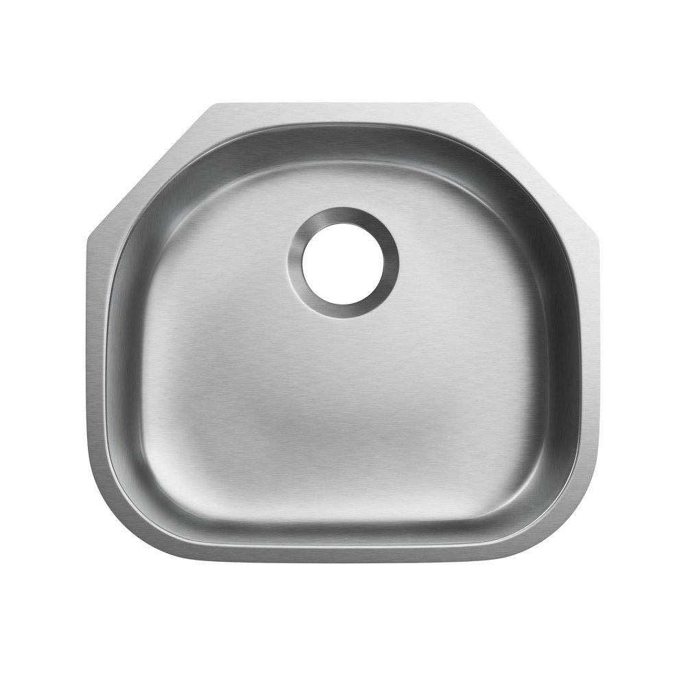 PROFLO&reg; Stainless Steel 23-3/16 x 20-15/16 in. Stainless Steel Single Bowl Undermount Kitchen Sink 