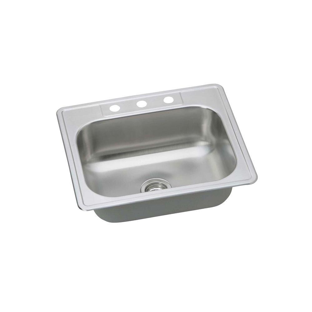PROFLO&reg; Stainless Steel 25 x 22 in. Single Bowl Drop-in Kitchen Sink in Stainless Steel 