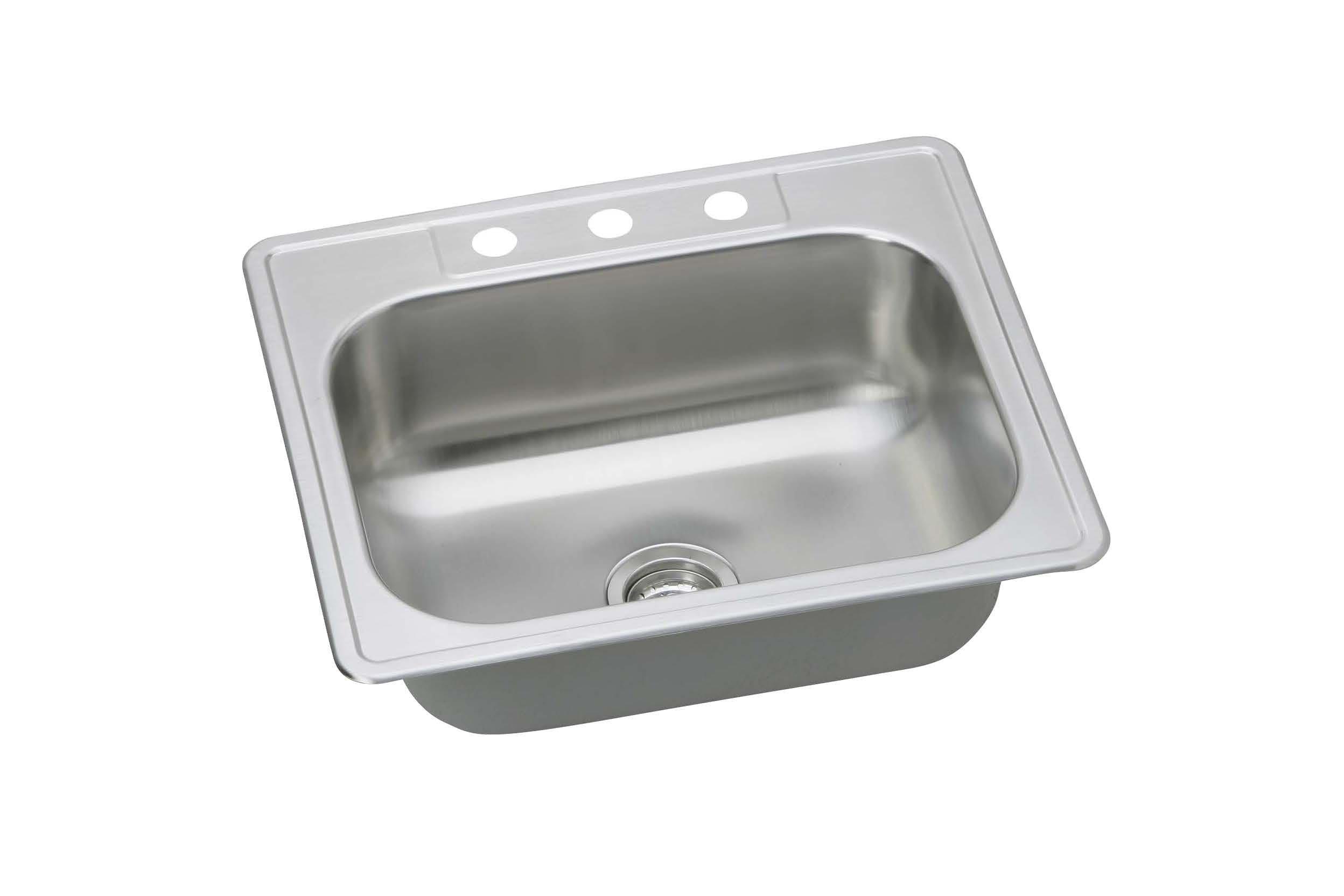 PROFLO&reg; Stainless Steel 25 x 22 in. Single Bowl Drop-in Kitchen Sink in Stainless Steel 