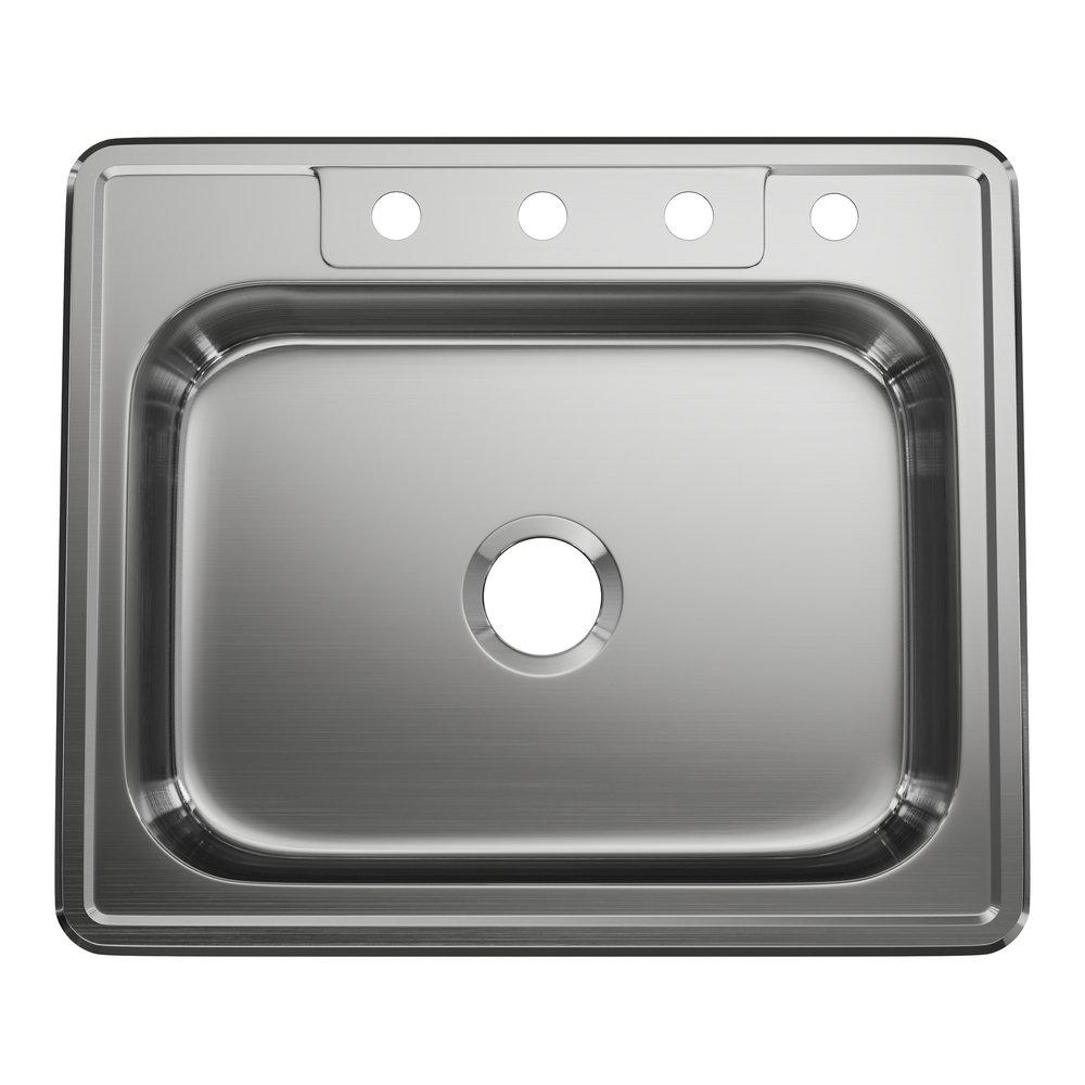 PROFLO&reg; Stainless Steel 25 x 22 x 8 in. Stainless Steel Single Bowl Drop-in Kitchen Sink 