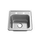 15 x 15 in. 2 Hole Drop-in Stainless Steel Bar Sink