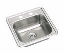 PROFLO® Stainless Steel 15 x 15 x 6 in. Drop-in Bar Sink with 2 Faucet Holes