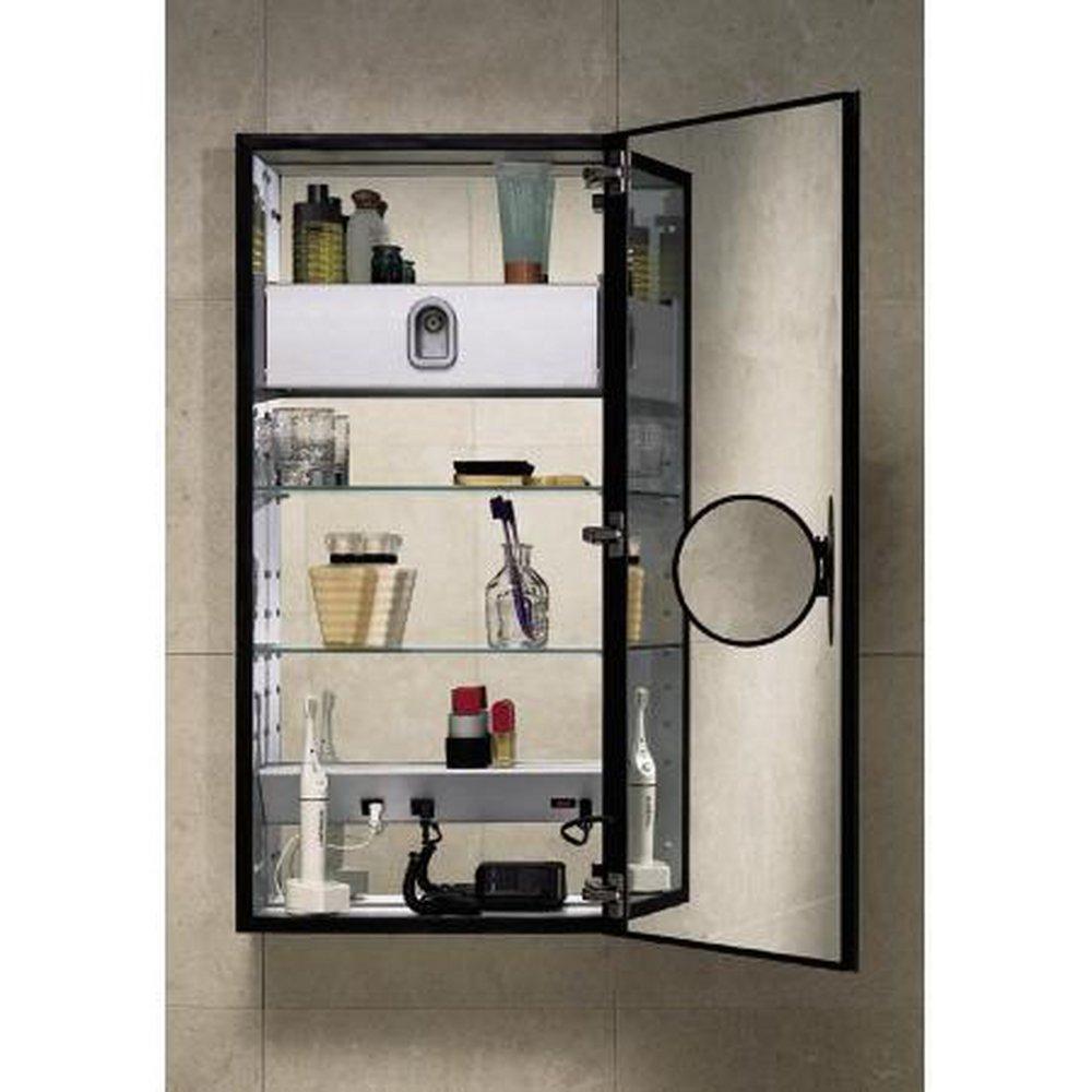 Robern Black 7 in. Magnifying Swing Out Mirror 