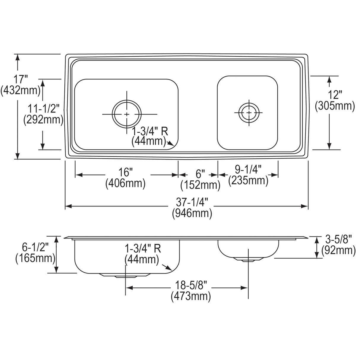 Elkay Brushed Satin 25 x 21-1/4 in. Stainless Steel Single Bowl Drop-in Kitchen Sink in Brushed Satin 