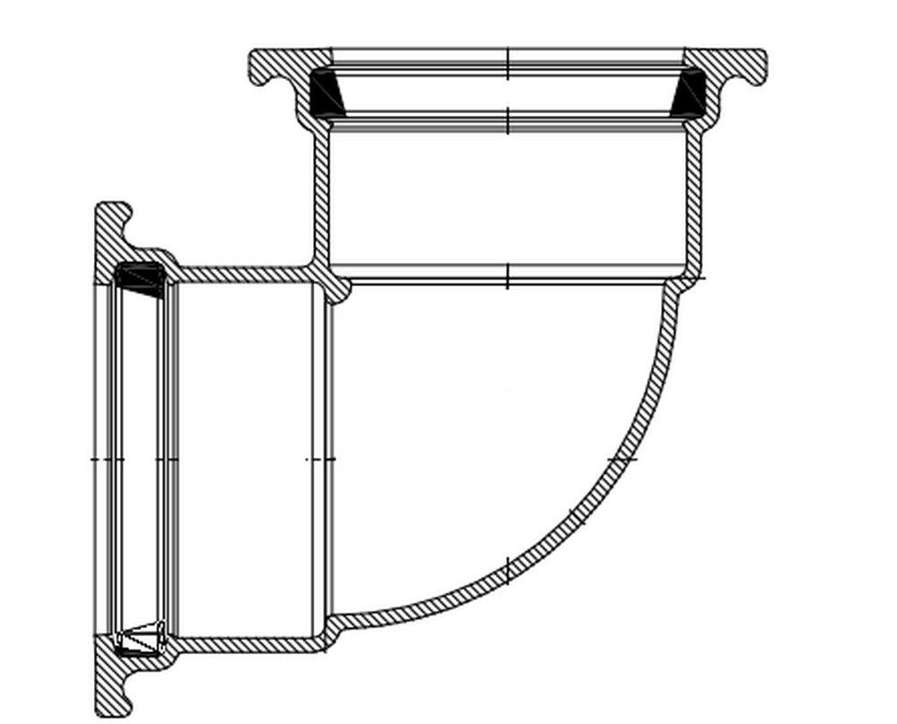 Harrington Corporation IPS Fusion Bonded Epoxy Ductile Iron 90 Degree Bend 