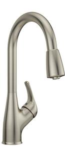 Single Handle Pull Down Kitchen Faucet in Brushed Nickel