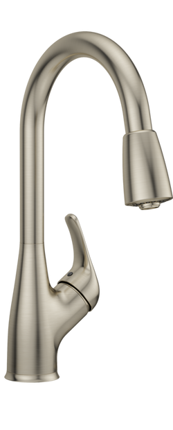 Single Handle Pull Down Kitchen Faucet in Brushed Nickel