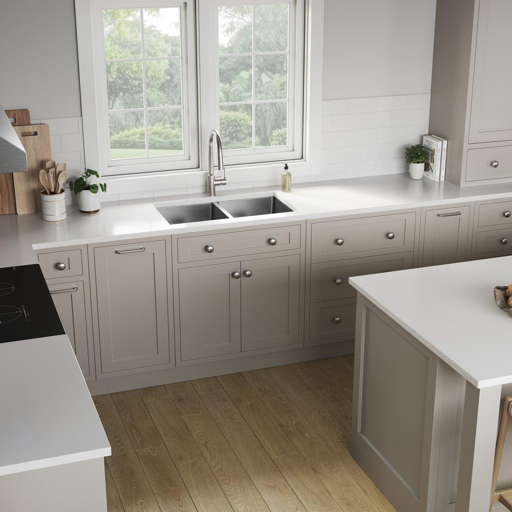 PROFLO&reg; Chrome Single Handle Pull Down Kitchen Faucet with Three-Function Spray 