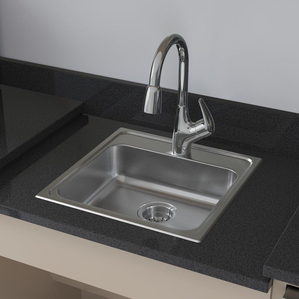 PROFLO&reg; Chrome Single Handle Pull Down Kitchen Faucet with Three-Function Spray 