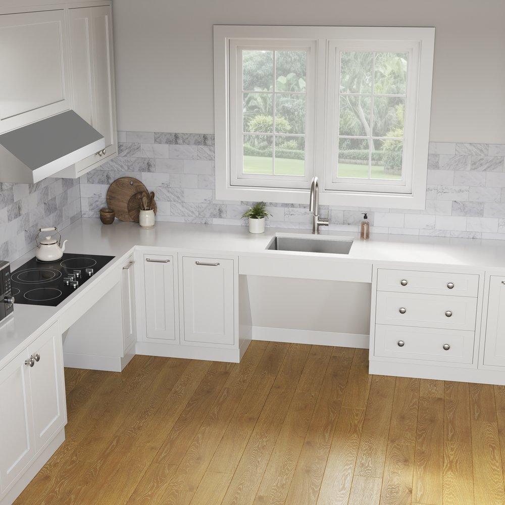 PROFLO&reg; Chrome Single Handle Pull Down Kitchen Faucet with Three-Function Spray 