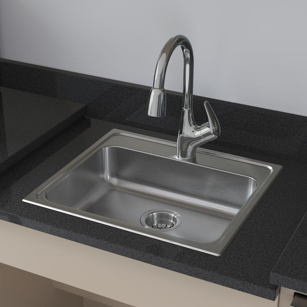 PROFLO&reg; Chrome Single Handle Pull Down Kitchen Faucet with Three-Function Spray 