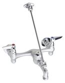 Two Handle Wall Mount Service Sink Faucet in Polished Chrome