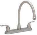 Two Handle Kitchen Faucet with 3 Faucet Holes in Brushed Nickel