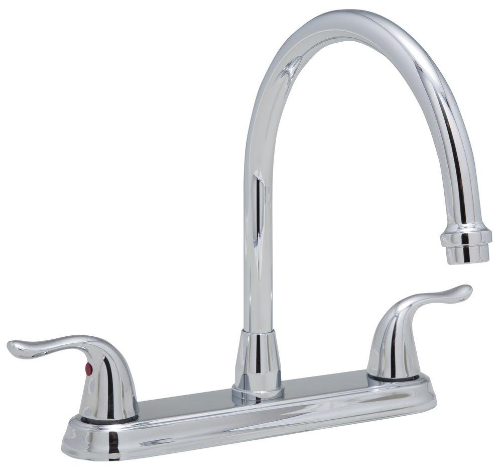 PROFLO&reg; Chrome Two Handle Kitchen Faucet with 3 Faucet Holes 